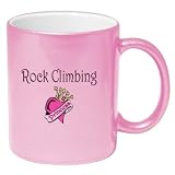 Rock Climbing Princess Coffee Mug Metallic Pink 11 oz