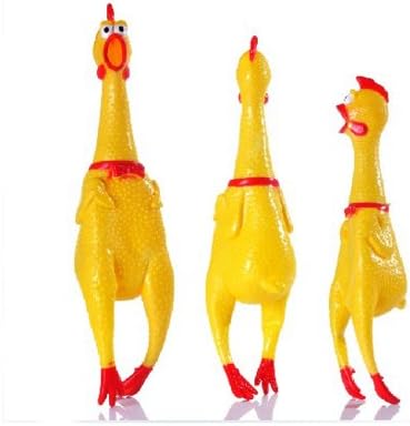 Jonkey Screaming Yellow Rubber Chicken Pet Dog Toy Squeak Squeaker Chew Toy Gift 17CM