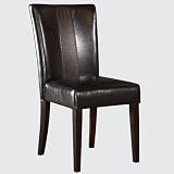 Powell Brown Faux Leather Parsons Chair, 20-1/2 Seat Height