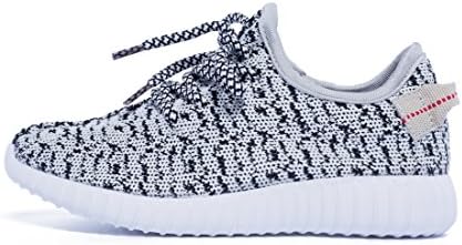 DianSen Kid's Sneakers Lace Up Lightweight Athletic Breathable Sport Casual FlyKnit Shoes for Girs Boys (US10/EU27, grey)