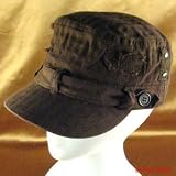 NEW CADET DISTRESSED FRAYED WAFFLE CABBY CAP HAT BROWN Small Medium