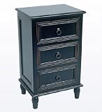 Privilege 24025 3 Drawer Accent Stand - Black