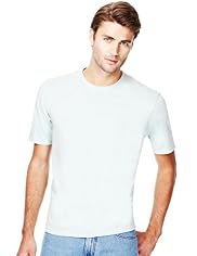 Pure Cotton Plain Crew Neck T-Shirt