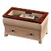 "Iris" Mele & Co. Walnut and Creme Distressed Finish Glass Top Jewelry Box