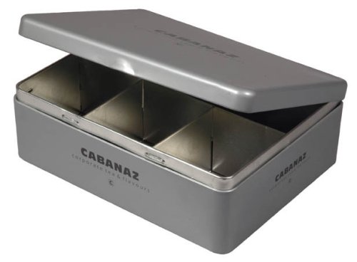 1002552 Cabanaz Retro Teebox Farbe silbergrau,tea-Box