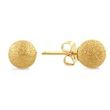 14K Yellow Gold 6mm Laser-Cut Ball Earrings