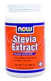NOW Better Stevia Zero Calorie Sweetener Extract Powder , Certified Organic, 16 Ounce Container