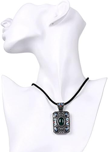 004-C Smartland Green Color Round Rope Beads Pendant Necklace