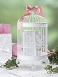 20" WHITE BIRDCAGE CARD HOLDER