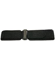 Black Double Layer Canvas Velcro Watchband for Bell & Ross BR01 BR03 with Carbon Buckle 24mm Short