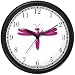 Purple Dragonfly or Dragon Fly - JP Wall Clock by WatchBuddy Timepieces (Slate Blue Frame)