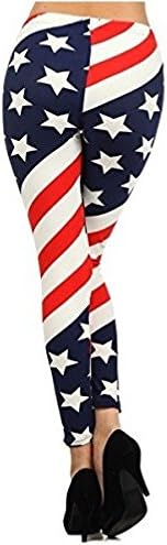Klusive Fashion Wear Lady's Womens American Flag Leggings (One Size)