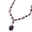 18" Amethyst and Sugilite Bead Necklace