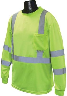 Radians RadWear Class 3 Long Sleeve Safety T-Shirt with Max-Dri - Lime, XL, Model# ST21-3PGS