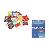 Trojan-ENZ SPERMICIDE Latex Condoms Lubricated 36 ea and Trustex Assorted Flavors Premium Latex Condoms Lubricated 108 condoms Safe Sex Kit