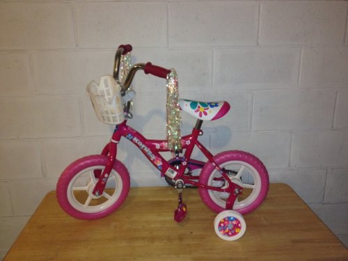 12 Inch Childrens Bike with Front Storage Basket (Pink Color)