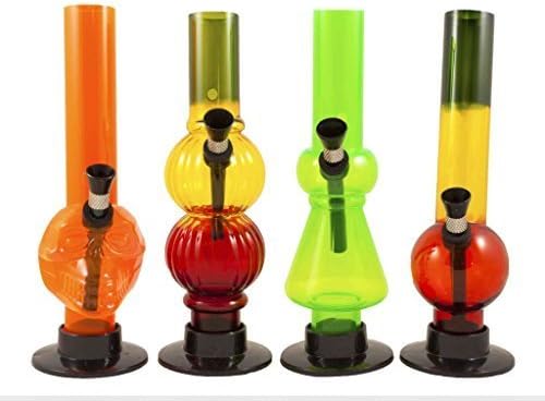 Acrylic Colourful lines on Sheesha waterpipe Bong 21cm random colours available by ACRYLIC WATERPIPE