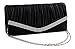 Chicastic Pleated Satin Wedding Evening Bridal Clutch Purse With Rhinestones