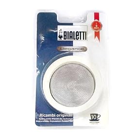 Bialetti Stainless Steel Replacement gasket Filter for 10 cup Espresso Makers by Bialetti