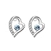 Joyfulshine Womens Crystal Earring Studs 18K Gold Plated Heart Earrings