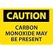 NMC C387AB OSHA Sign, Legend "CAUTION - CARBON MONOXIDE MAY BE PRESENT", 14" Length x 10" Height, Aluminum, Black on Yellow