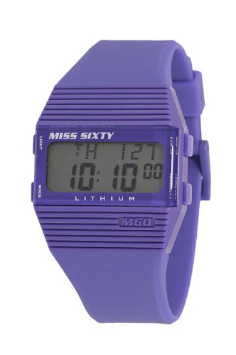 Miss Sixty Ladies Watch Sic002 In Collection Pyramidal with Digital Display and Violet Strap