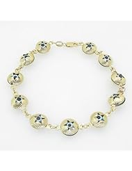 Ladies 10K Solid Yellow Gold evil eye star bracelet Length - 7 inches Width - 10mm