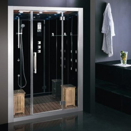 Platinum Luxury Steam Shower With Aromatherapy Ventilation Fan Overheat Protection Standard Bath Tub Size Overhead Rainfall Showerhead Handheld Showerhead & Acupuncture Body Massage