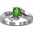 14K White Gold Tsavorite (Green Garnet) Ring