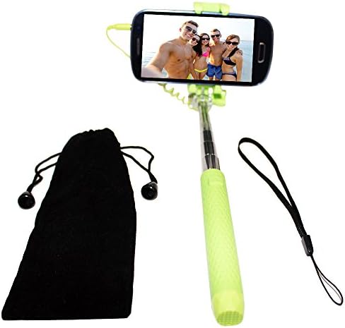 Smallfie X1 - The Most Compact Wired Selfie Stick: Quickly and Easily Snap Beautiful Memories. Battery and Bluetooth Free. Small in Size, Big in Performance. Compatible With Most Phones. (Green)
