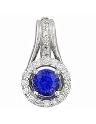 14K White Gold Tanzanite and Diamond Pendant -- LIFETIME WARRANTY