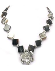 Black Agate Flower Necklace From Nicolette Bermans Green Love Designer Nature Collection.