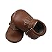 Mejale Baby Soft Soled Leather Moccasin Tassel Slip-on Infant Toddler Shoes Prewalker(6-12 mo/4.9in, Brown)