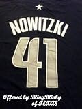 Vintage Adidas Dirk Nowitzki Dallas Mavericks Tee Shirt NBA 41 World Champions