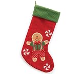 Large Gingerbread Man Stocking Accented With Candy Decor Adorable Christmas Decor