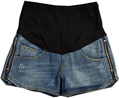 Mommy Tree Women's Maternity Jeans Shorts Large Blue