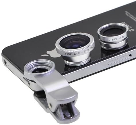 Blue Twist Universal 3 in 1 Clip-on Fish Eye + Wide Angle + Macro Lens for Phone Iphone Ipad Samsung HTC (White)