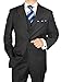 Gino Valentino 3 Piece Men's Suit 3 Button Vested Flat Front Pants Black Stripe