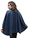 Alpaca Wool Cloak Wrap Cape Poncho, Steel Blue