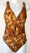 Alicia Simone Missy 1PC Shirred Front Swimsuit in Animal Print