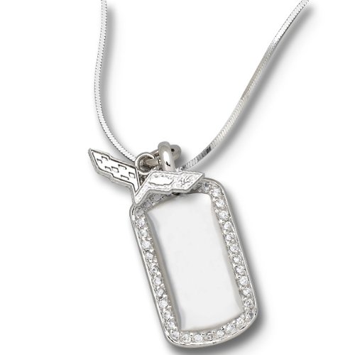 C6 Corvette Sterling Silver Necklace With Pendant & Dog Tag Picture