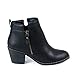 Reneeze POLO-01 Women's Zipper Stacked Chunky Heels Strappy Ankle Booties