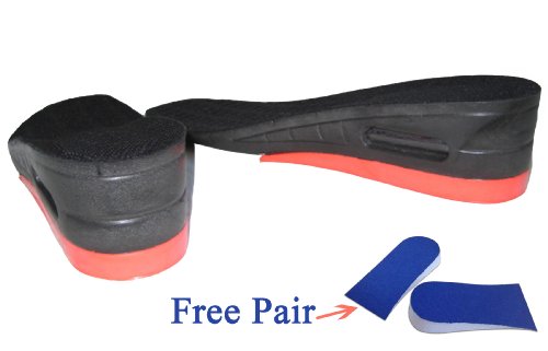 Mens Dual Air Cushion Heel Lift Height Increase Insoles: Extra Heel Cushioning; Men's Size