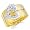 14K Yellow and White 2 Two Tone Gold Women's Round-cut Diamond Enagagement Ring and Wedding Band 2 Pieces Bridal Set (0.19 CTW., G-H Color, SI1-2 Clarity) - Size 4
