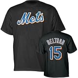 Carlos Beltran 15 New York Mets Black Name and Number Adult T-Shirt