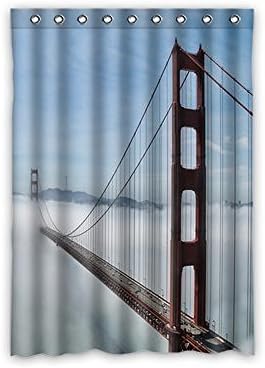 Tall Switch Golden gate bridge lost in the fog Background window Curtain One Piece Custom Home Decor Curtain 52"W x 84"L