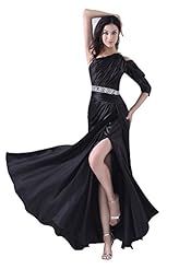 Gathered One Shoulder Charmeuse Evening Dress 