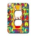 Lee Hiller Designs 60s Retro Print - Psychedelic Bright Peace Symbols and Peace Sign - Light Switch Covers - 2 plug outlet cover