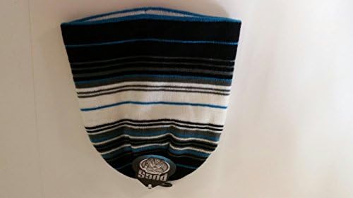Pugs Gear Navy Blue, Torquise Blue, Grey & White Striped Beanie Cap