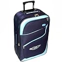 5 Cities Extra Large Super Lightweight Expandable Suitcase (Navy/Light Blue)